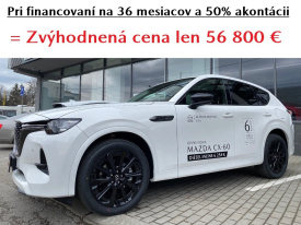 Mazda CX-60 AWD A/T 3,3L e-SKYACTIV D254 AUTOMAT HOMURA/KOMFORT/POHODLIE+SOUND/SAFETY/STREŠNÉ OKNO